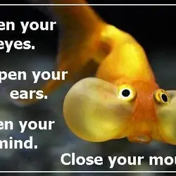 Open your eyes. Open your ears. Open your mind. Close your mouth