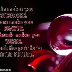 Pain makes you stronger. Tears make you braver. Hearbreak makes you wiser. So thank the...
