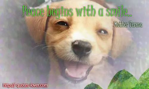 Peace begins with a smile..