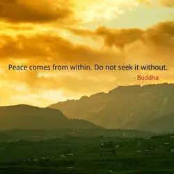 Peace comes from within. Do not seek it without