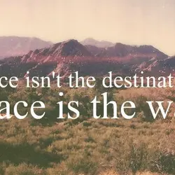 Peace isn't the destination, peace is the way.
