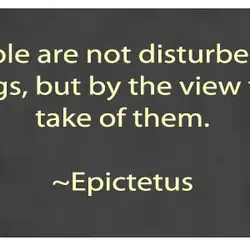 People are not disturbed by things, but by the view they take of them.