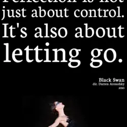 Perfection is not just about control. It's also about letting go