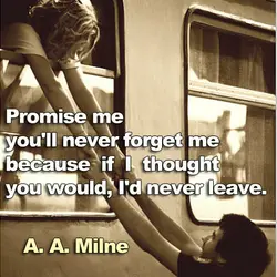 Promise me you'll never forget me because if I thought you would, I'd never leave.