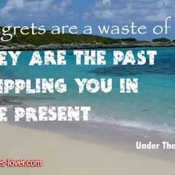 Regrets are a waste of time. They are the past crippling you in the present