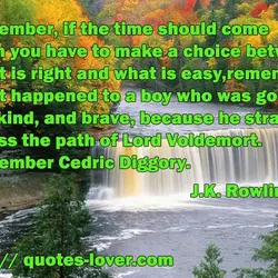 Remember, if the time should come when you have to make a choice between what...