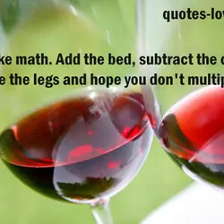 Sex is like math. Add the bed, subtract the clothes, divide the legs and hope...