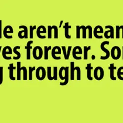 Some people aren't meant to be in our lives forever. Some are just passing through...