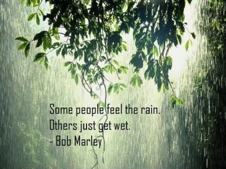 Some people feel the rain. Others just get wet