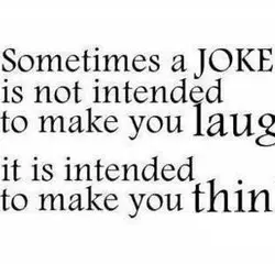 Sometimes a joke is not intended to make you laugh it is intended to make...