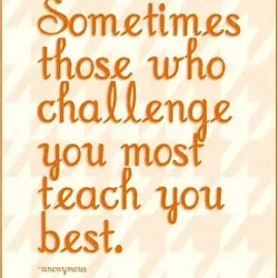 Sometimes those who challenge you most teach you best