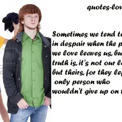 Sometimes we tend to be in despair when the person we love leaves us, but...