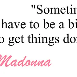 Sometimes you have to be a bitch to get things done.