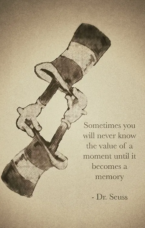 Sometimes you will never know the value of a moment until it becomes a memory.