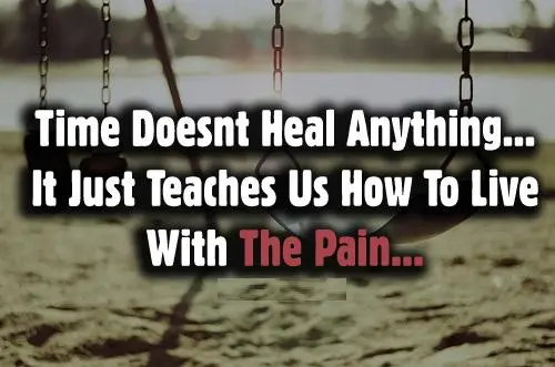 Time doesn't heal anything. It just teaches us how to live with the pain.