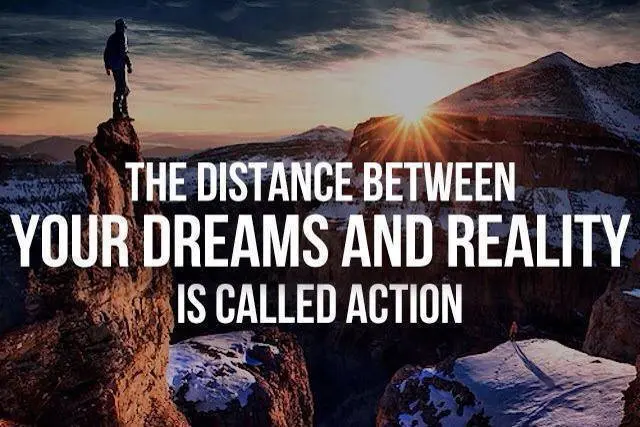 The distance between dreams and reality is called action.