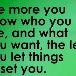 The more you know who you are, and what you want, the less you let...
