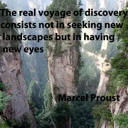 The real voyage of discovery consists not in seeking new landscapes but in having new...