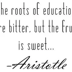 The roots of education are bitter, but the fruit is sweet