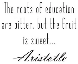 The roots of education are bitter, but the fruit is sweet 