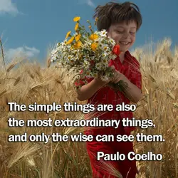 The simple things are also the most extraordinary things, and only the wise can see...