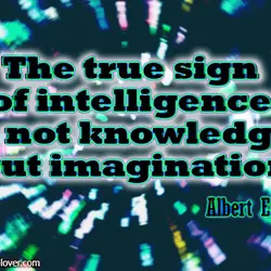 The true sign of intelligence is not knowledge but imagination.