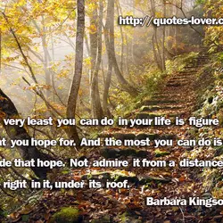 The very least you can do in your life is figure out what you hope...