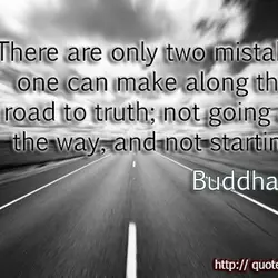 There are only two mistakes one can make along the road to truth; not going...