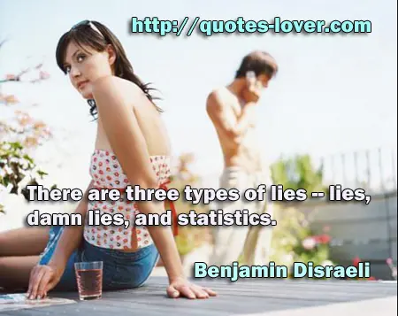 There are three types of lies -- lies, damn lies, and statistics.