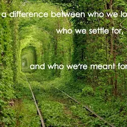 There is a difference betwen who we love, who we settle for, and who we're...