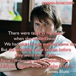 There were tears in my eyes when she walked away We had plans to get...