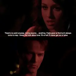 There's no point anyway, loving anyone anything. Feels good at first but it always turns...
