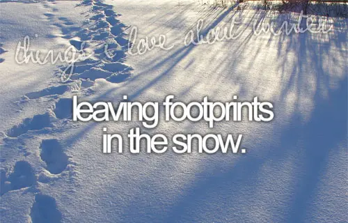 Things I love about winter: leaving footprints in the snow