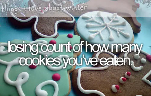 Things I love about winter: losing count of how many cookies you've eaten