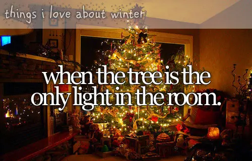 Things I love about winter when the tree is the only light in the room.