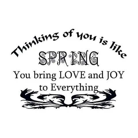 Thinking of you is like SPRING. You bring LOVE and JOY to Everything.
