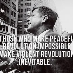 Those who make peaceful revolution impossible make violent revolution inevitable