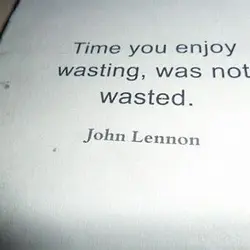 Time you enjoy wasting, was not wasted