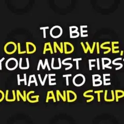 To be old and wise you must first have to be young and stupid