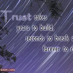 Trust takes years to build, seconds to break and forever to repair