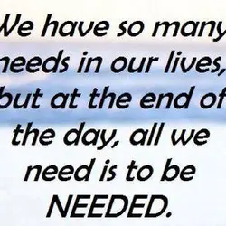 We have so many needs in our lives, but at the end of the day,...