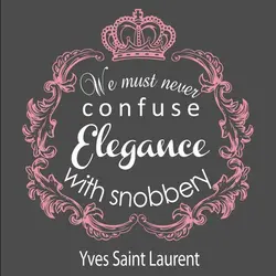 We must never confuse elegance with snobbery