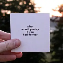 What would you try if you had no fear.