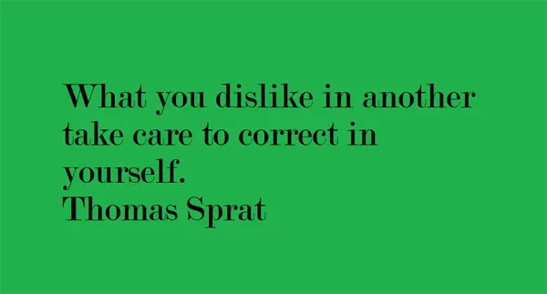 What you dislike in another take care to correct in yourself.