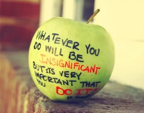 Whatever you do will be insignificant but its very important that you do it. 