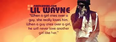 When a girl cries over a guy, she really loves him. When a guy cries over a girl, he will never love another girl like her.