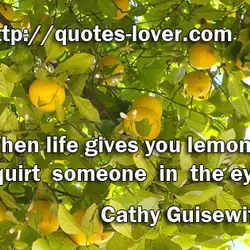 When life gives you lemons, squirt someone in the eye.