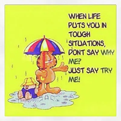 When life puts you in tough situations, don't say why me? Just say try me!