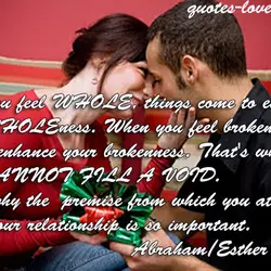 When you feel WHOLE, things come to enhance your WHOLEness. When you feel broken, things...