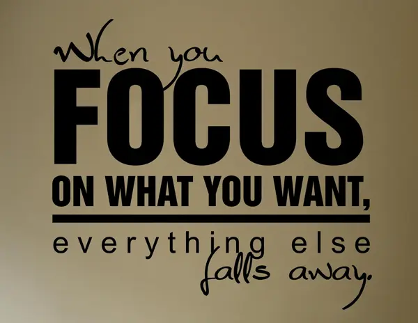When you focus on what you want, everything else falls away.